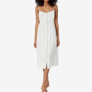 Madewell White Midi Dress with Buttons